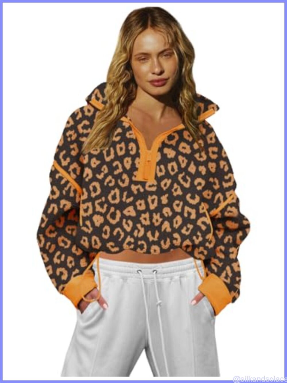 Women's Fleece Half Zip Sweatshirt Sherpa Pullover with Pockets